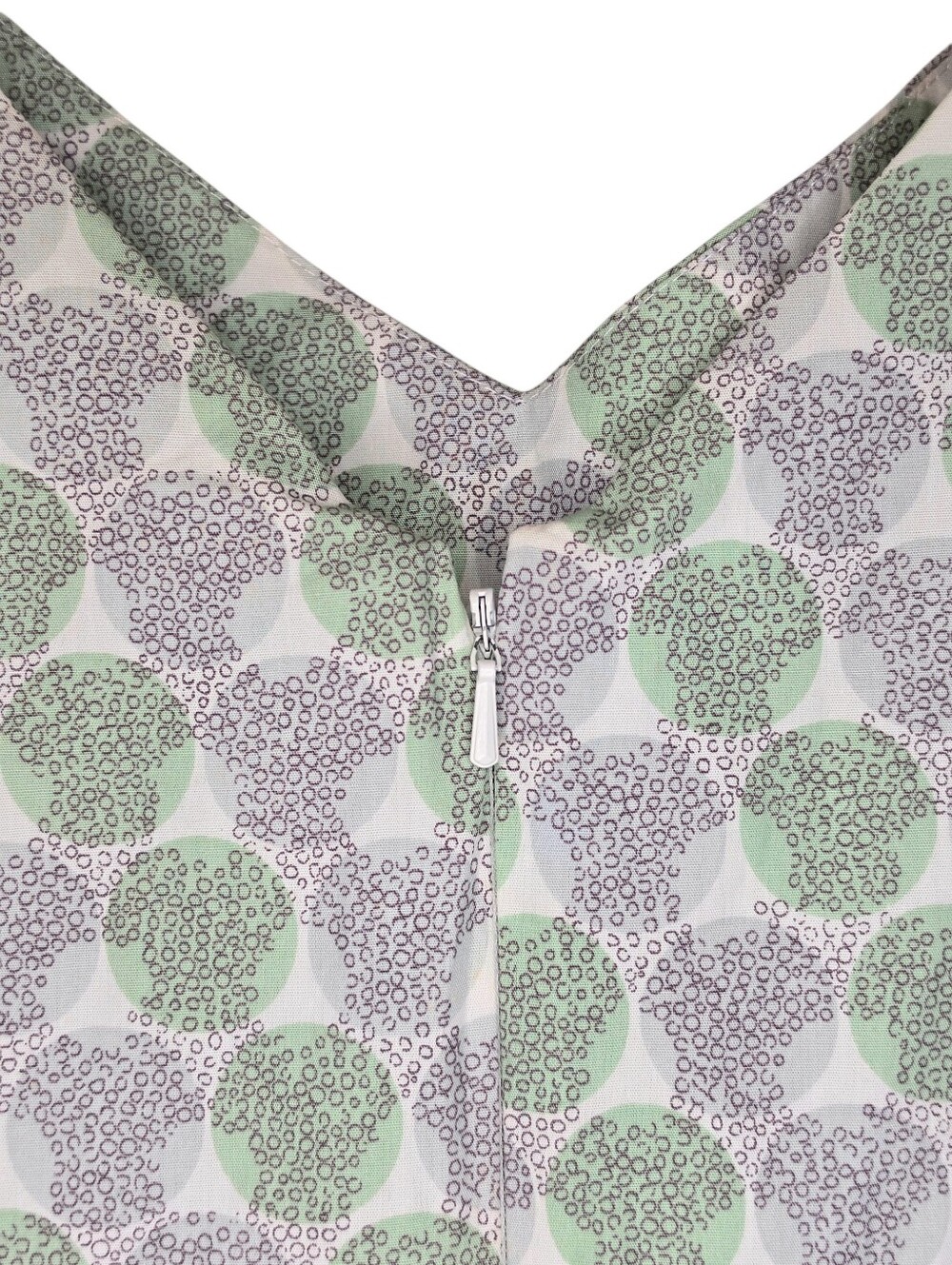 Boden Green & Purple Geometric Circle Print A-Line Dress, 12R - Picture 6 of 9